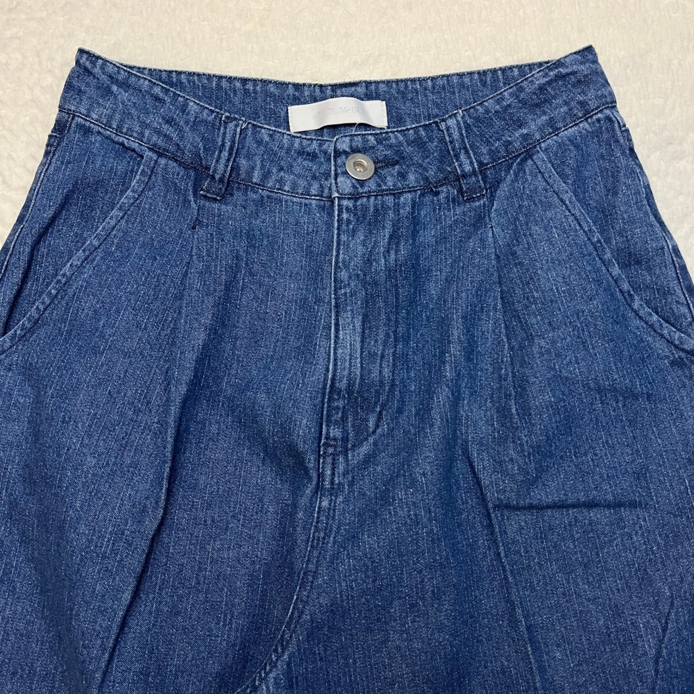 Cecil McBee Jeans Womens M Blue Ombre Dip Dye Wide Leg High Rise Pleated Denim